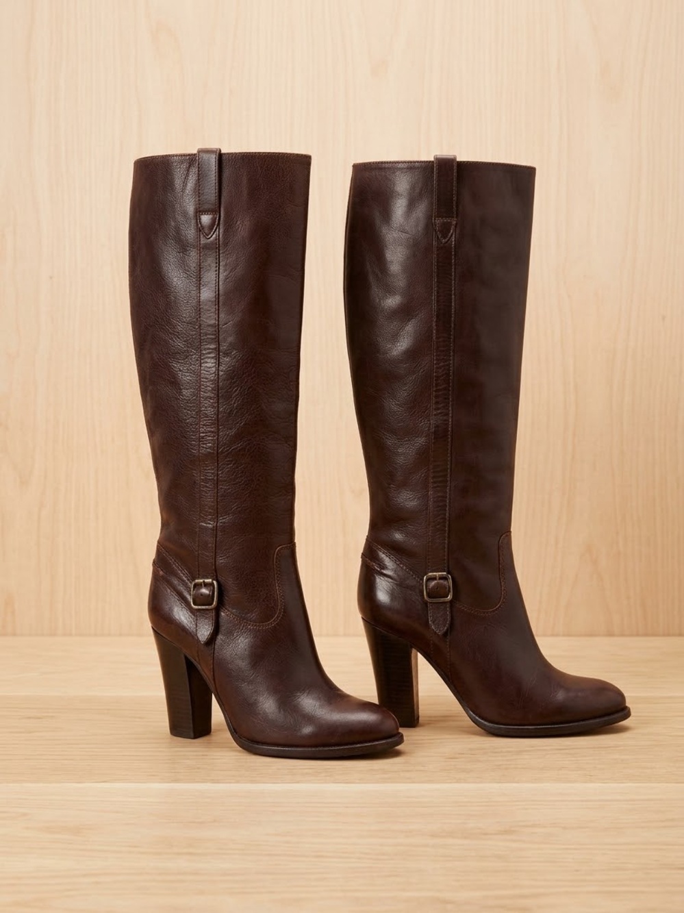 J. Crew Women's Tall Brown Leather 3” Heels Made in Italy Sz 81/2